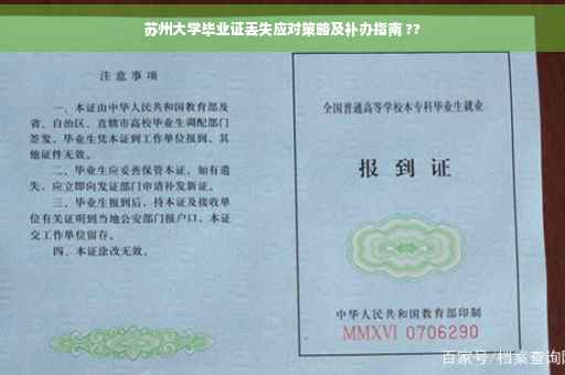 苏州大学毕业证丢失应对策略及补办指南 ??