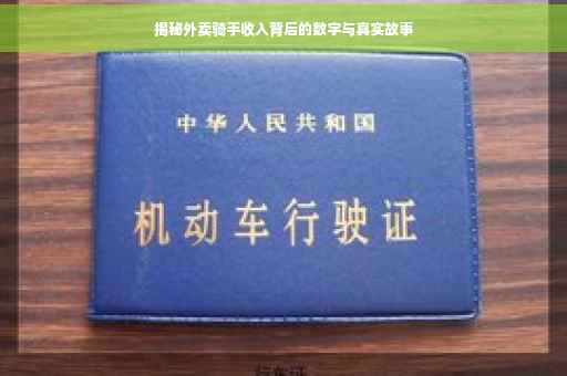 揭秘外卖骑手收入背后的数字与真实故事