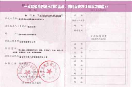 一文解读银行流水打印需求，何时需要及注意事项详解??