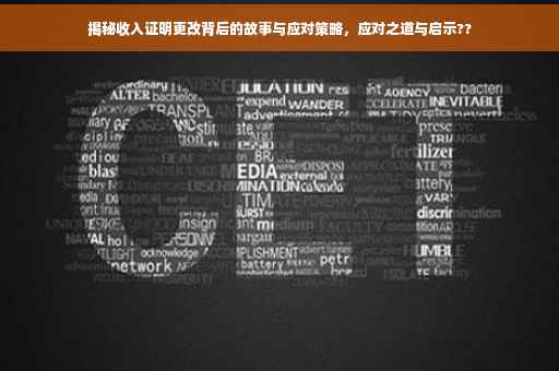 揭秘收入证明更改背后的故事与应对策略，应对之道与启示??