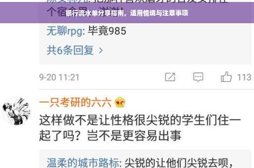 银行流水单分享指南，适用情境与注意事项
