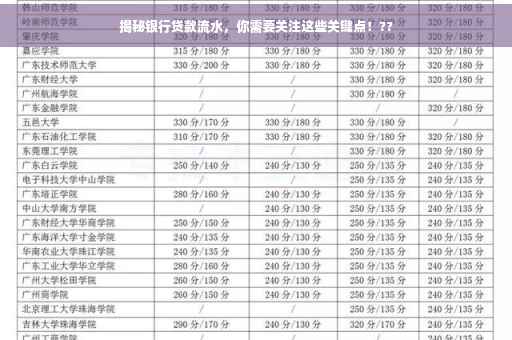 揭秘银行贷款流水，你需要关注这些关键点！??