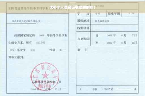 优秀个人荣誉证书荣耀时刻?