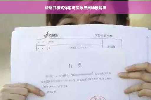 证明书样式详解与实际应用场景解析