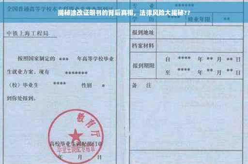 揭秘涂改证明书的背后真相，法律风险大揭秘??