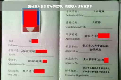 揭秘军人薪资背后的故事，现役收入证明全解析