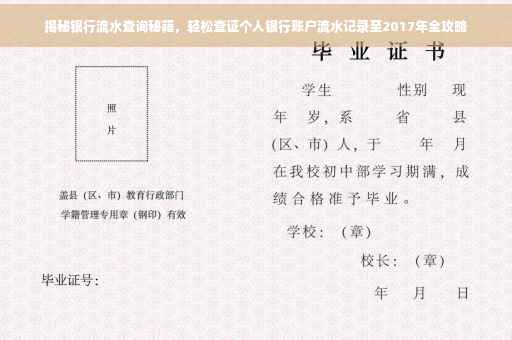 揭秘银行流水查询秘籍，轻松查证个人银行账户流水记录至2017年全攻略