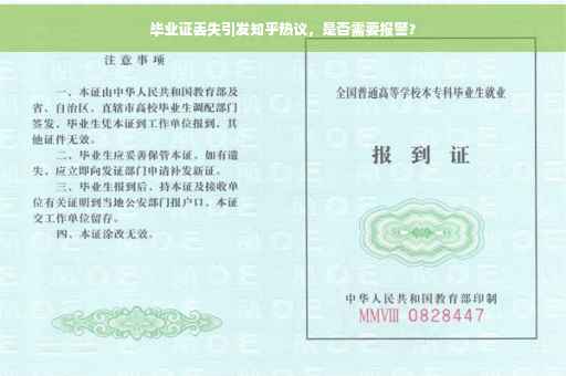 毕业证丢失引发知乎热议，是否需要报警？