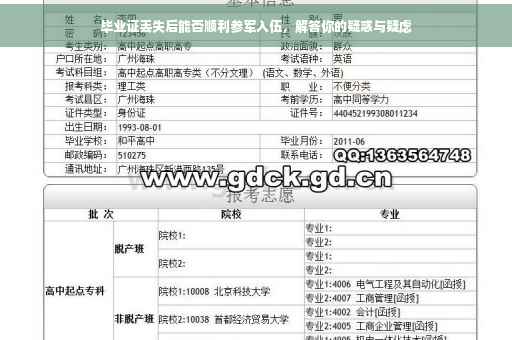 毕业证丢失后能否顺利参军入伍，解答你的疑惑与疑虑