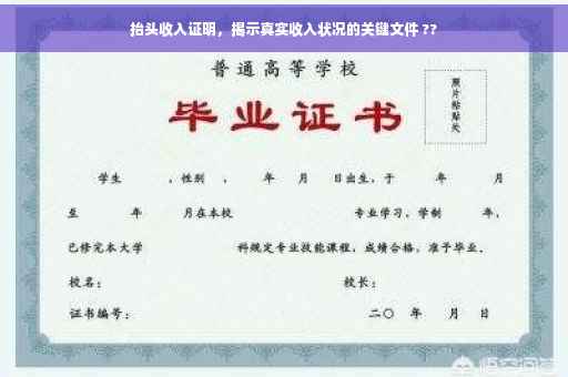 抬头收入证明，揭示真实收入状况的关键文件 ??