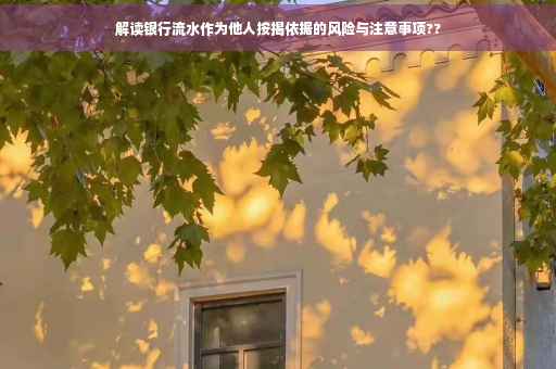解读银行流水作为他人按揭依据的风险与注意事项??