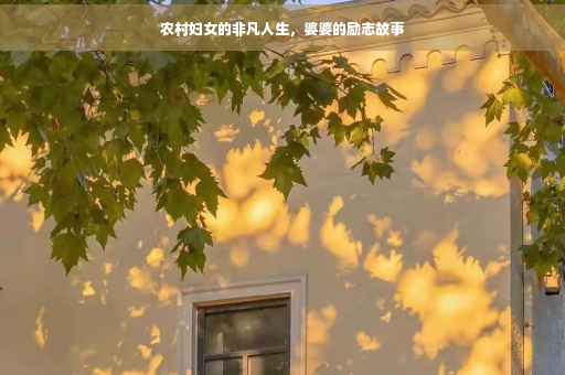 农村妇女的非凡人生，婆婆的励志故事