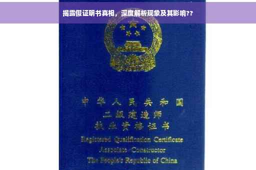 揭露假证明书真相，深度解析现象及其影响??