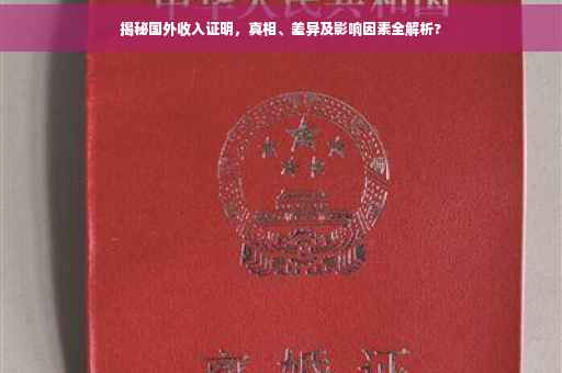 揭秘国外收入证明，真相、差异及影响因素全解析?