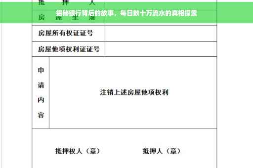 揭秘银行背后的故事，每日数十万流水的真相探索
