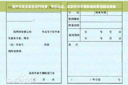 海外毕业证丢失应对指南，学历认证、求职升学不受影响的智慧解决策略