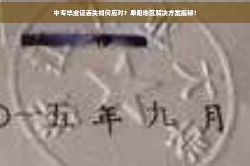 中专毕业证丢失如何应对？阜阳地区解决方案揭秘！