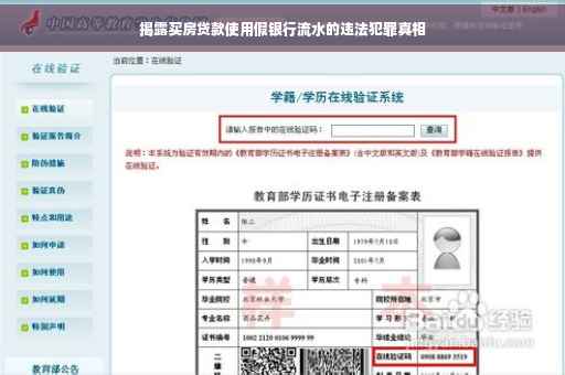 揭露买房贷款使用假银行流水的违法犯罪真相