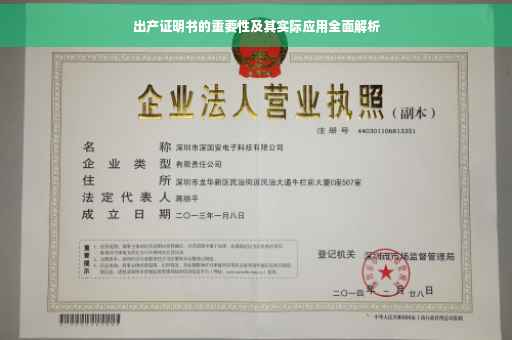 出产证明书的重要性及其实际应用全面解析