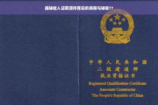 揭秘收入证明原件背后的真相与秘密??