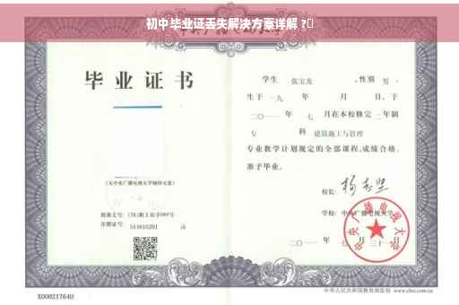 初中毕业证丢失解决方案详解 ?✨