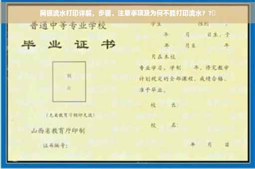 网银流水打印详解，步骤、注意事项及为何不能打印流水？?✨