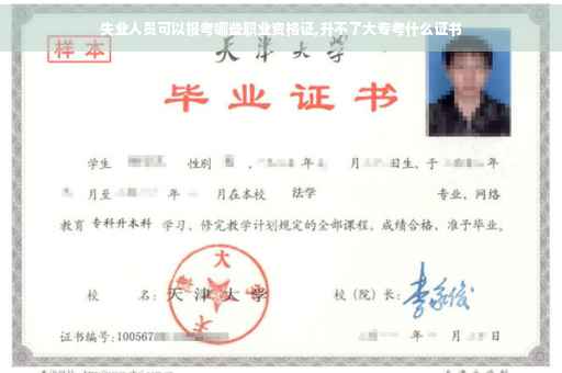 失业人员可以报考哪些职业资格证,升不了大专考什么证书