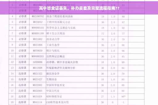 高中毕业证丢失，补办皮套及完整流程指南??