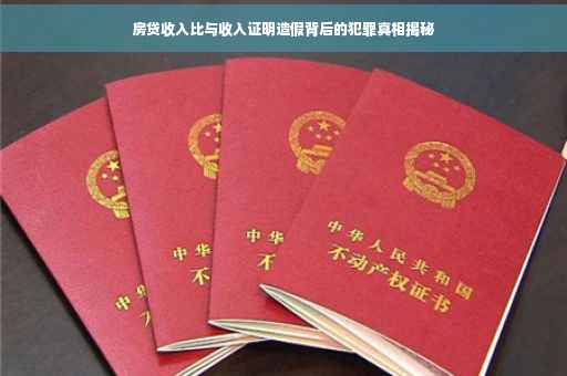 房贷收入比与收入证明造假背后的犯罪真相揭秘