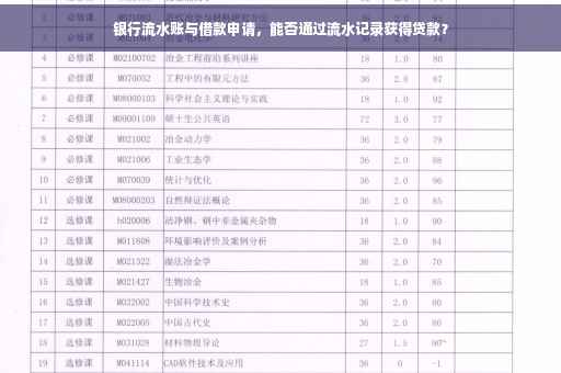 银行流水账与借款申请，能否通过流水记录获得贷款？