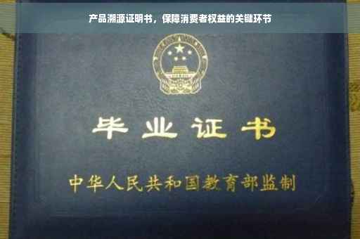 产品溯源证明书，保障消费者权益的关键环节