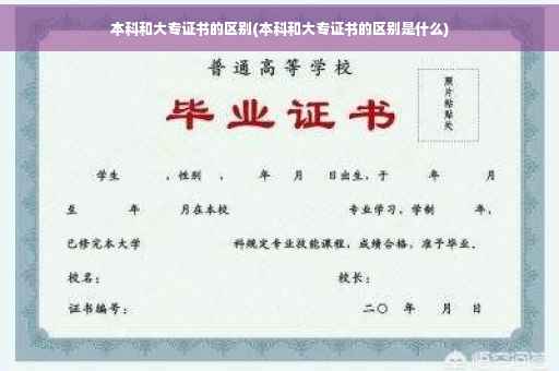 本科和大专证书的区别(本科和大专证书的区别是什么)