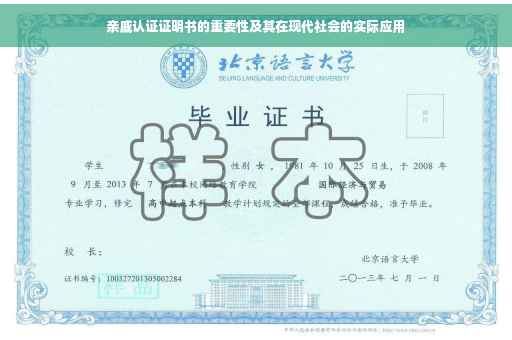 亲戚认证证明书的重要性及其在现代社会的实际应用