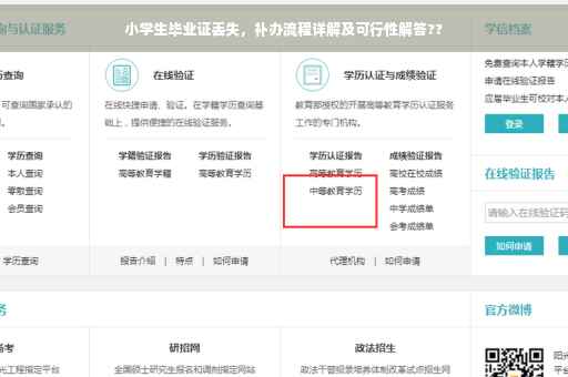 小学生毕业证丢失，补办流程详解及可行性解答??