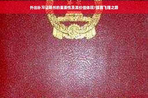 外出补习证明书的重要性及其价值体现?蝶舞飞翔之路
