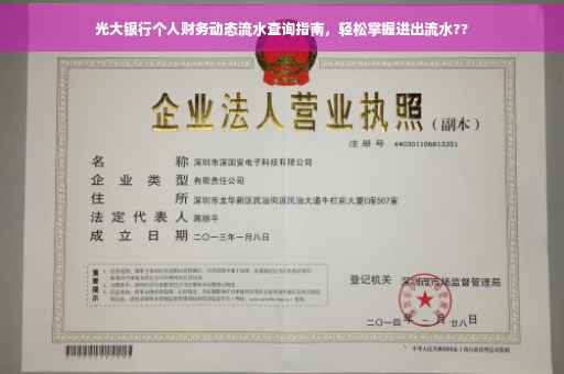 光大银行个人财务动态流水查询指南，轻松掌握进出流水??