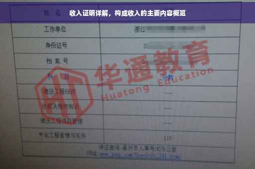 收入证明详解，构成收入的主要内容概览