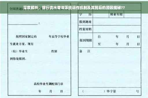 深度解析,银行流水查询系统运作机制及其背后的原因揭秘?? 深度解析,银行流水查询系统运作机制及其背后的原因揭秘??