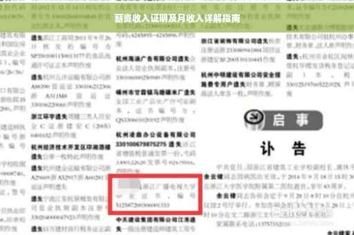 薪资收入证明及月收入详解指南