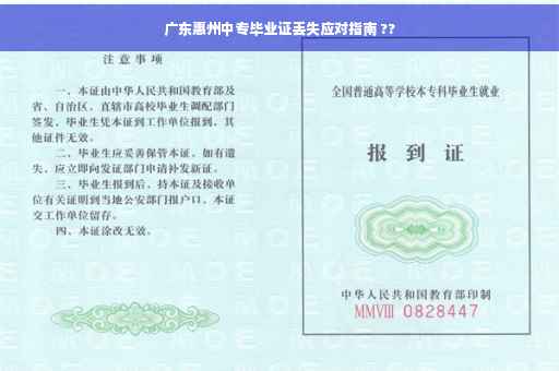 广东惠州中专毕业证丢失应对指南 ??
