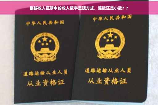 揭秘收入证明中的收入数字呈现方式，整数还是小数？?