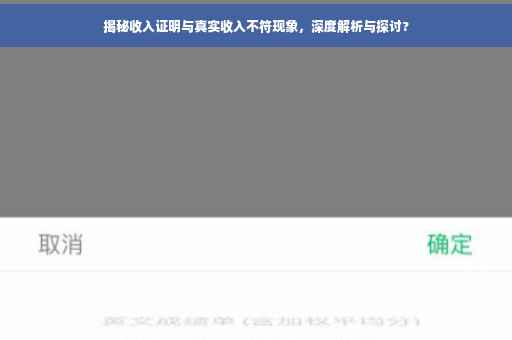 揭秘收入证明与真实收入不符现象，深度解析与探讨?