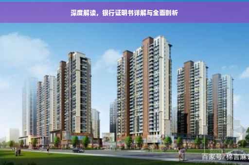 深度解读，银行证明书详解与全面剖析