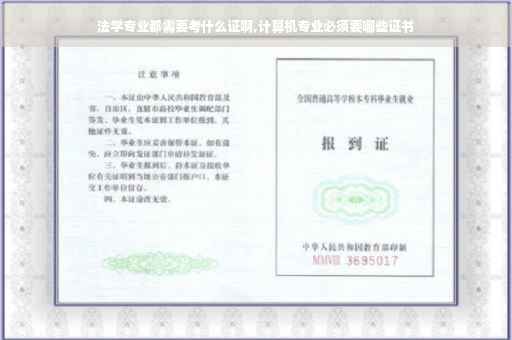 法学专业都需要考什么证啊,计算机专业必须要哪些证书