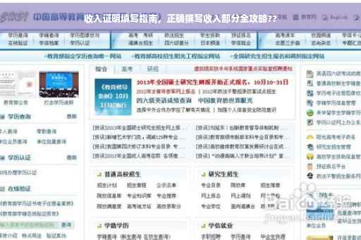 收入证明填写指南，正确撰写收入部分全攻略??