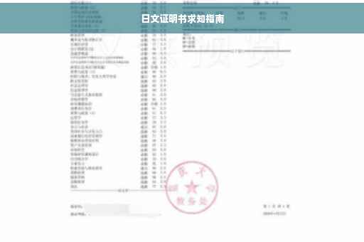 日文证明书求知指南