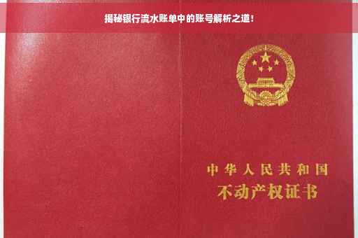 揭秘银行流水账单中的账号解析之道！