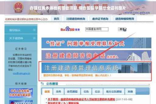 办理红黄本体检有哪些项目,烟台国际学院毕业证书图片