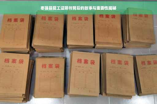 枣强县复工证明书背后的故事与重要性揭秘