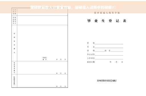 揭秘税后收入计算全攻略，揭秘收入证明中的秘密?✨